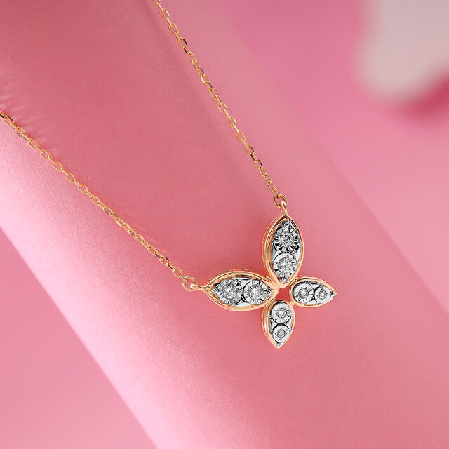 Cupid Edit 14KT Gold & Diamond Pendant with Chain 