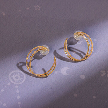 Universe Swirls 14Kt Hoop Earring