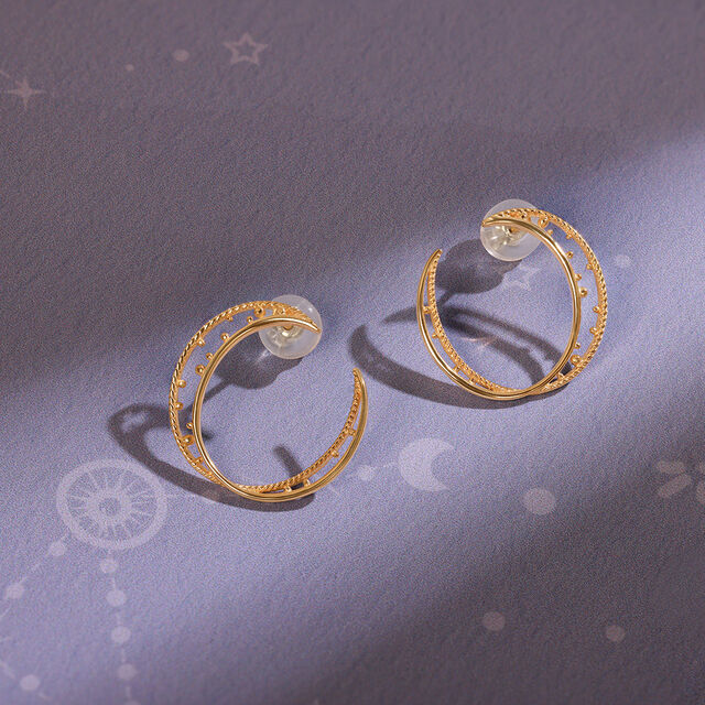 Universe Swirls 14Kt Hoop Earring 