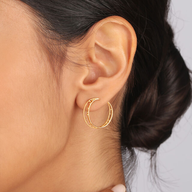Universe Swirls 14Kt Hoop Earring 2