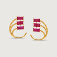 Allure 18KT Ruby Hoop Earrings 4