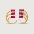 Allure 18KT Ruby Hoop Earrings 5