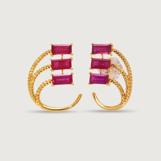 Allure 18KT Ruby Hoop Earrings 5