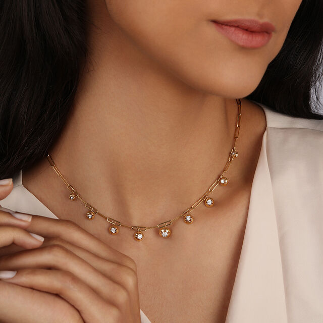 Night Sky Dangles 14KT Diamond Necklace 