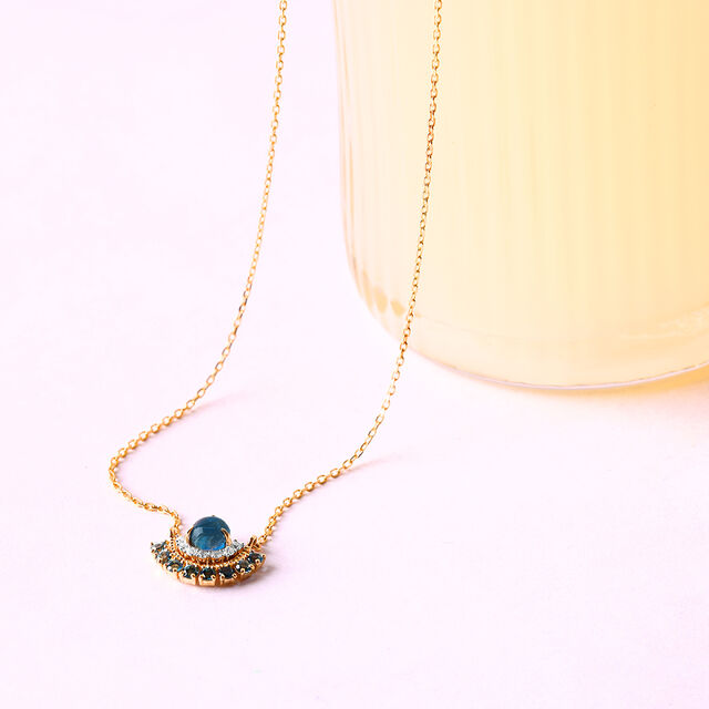 Bubbly Bliss 14KT Diamond & London Blue Topaz Necklace 