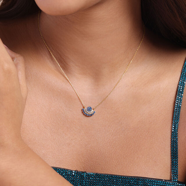 Bubbly Bliss 14KT Diamond & London Blue Topaz Necklace 2