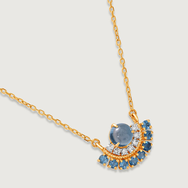 Bubbly Bliss 14KT Diamond & London Blue Topaz Necklace 5