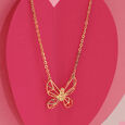 Whimsical Wings 18KT Yellow Gold Necklace,,hi-res 