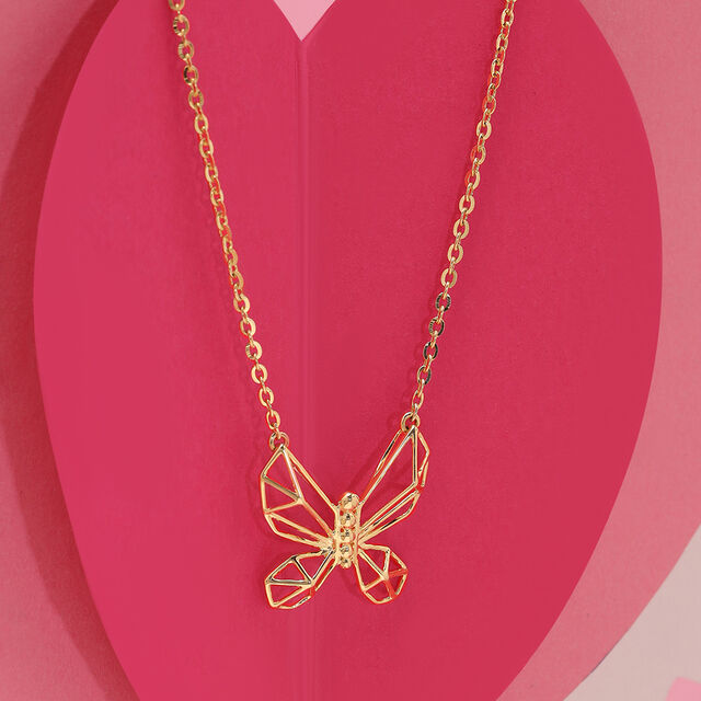 Whimsical Wings 18KT Yellow Gold Necklace,,hi-res 