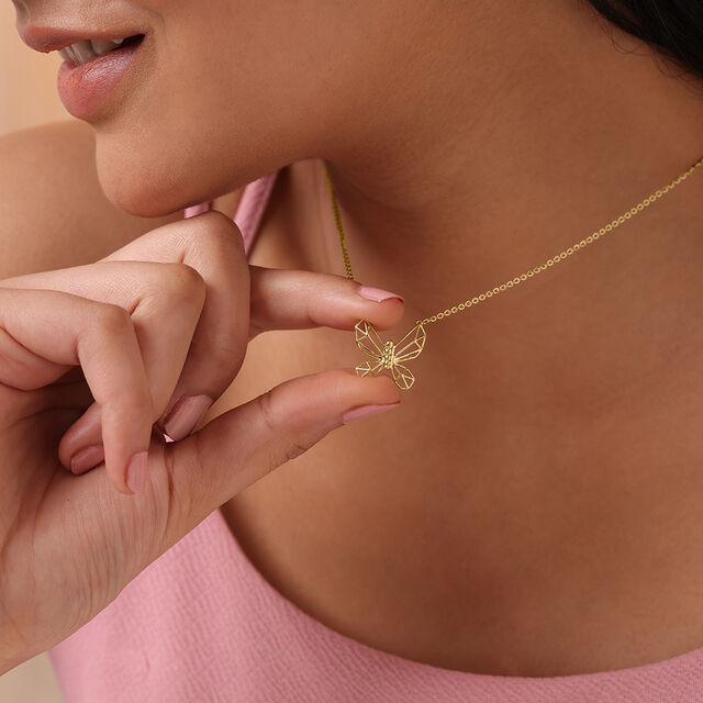 Whimsical Wings 14KT Yellow Gold Necklace 2