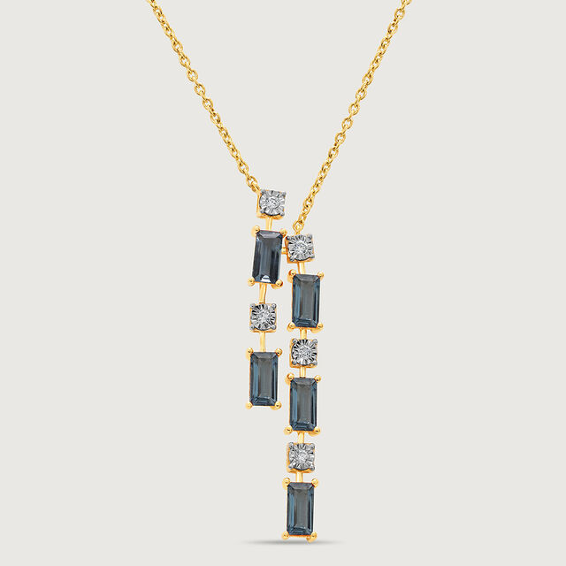 Dreamy London Blue Blaze & Diamond 14KT Necklace 3
