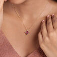 Scarlet Blooms Ruby & Diamond 18KT Pendant 