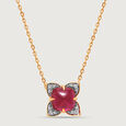 Scarlet Blooms Ruby & Diamond 18KT Pendant 2
