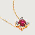 Scarlet Blooms Ruby & Diamond 18KT Pendant 3