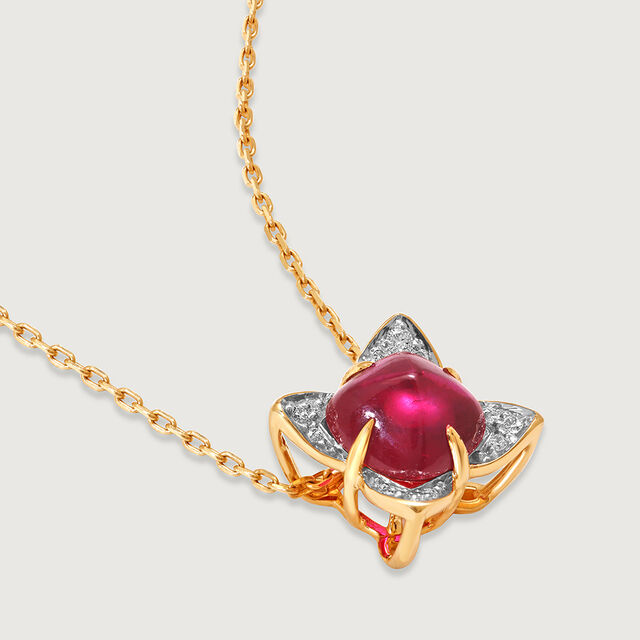 Scarlet Blooms Ruby & Diamond 18KT Pendant 3