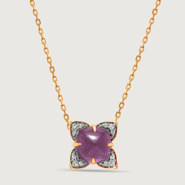 Aurora's Embrace 18KT Amethyst & Diamond  Pendant 4
