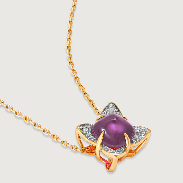 Aurora's Embrace 18KT Amethyst & Diamond  Pendant 5