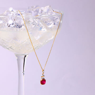 Classically Chic 14KT Ruby & Diamond Pendant