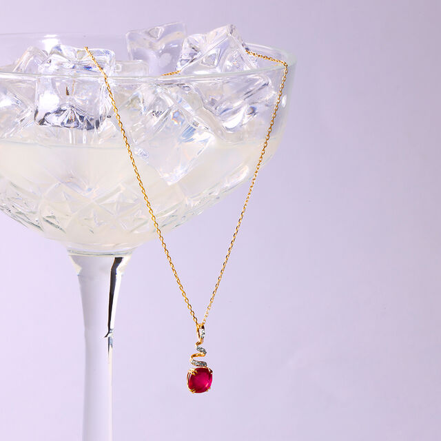Classically Chic 18KT Ruby & Diamond Pendant 