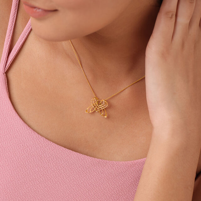 Butterfly Symphony Cupid Edit 18KT Gold Pendant,,hi-res 4
