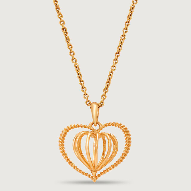 Dangling Hearts 18KT  Gold Pendant for Her 3