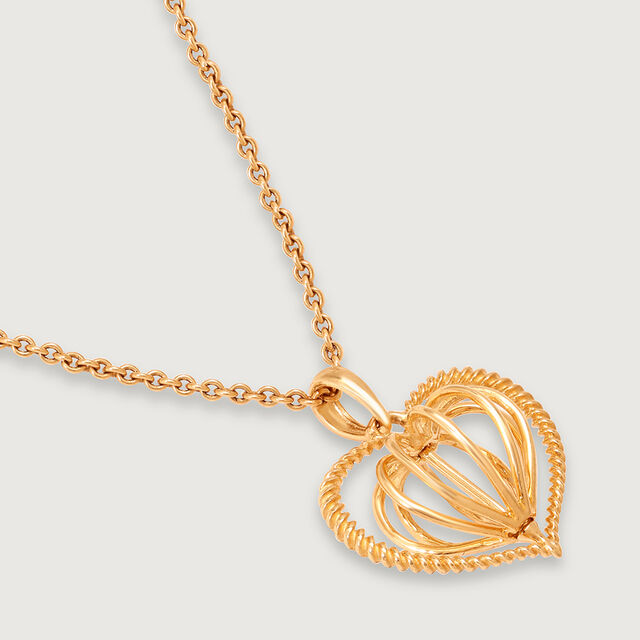 Dangling Hearts 18KT  Gold Pendant for Her 4