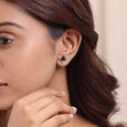 Aurora's Embrace 18KT Amethyst  & Diamond  Stud Earrings 