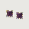 Aurora's Embrace 18KT Amethyst  & Diamond  Stud Earrings 2