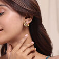 Couture Crystal 18KT Diamond & Citrine Stud Earrings 2
