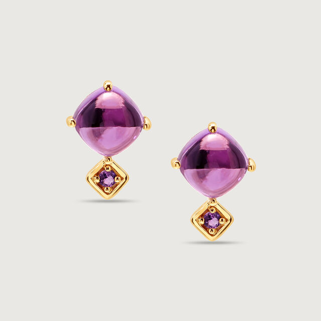 Purple Haze 18KT Amethyst Stud Earrings 4