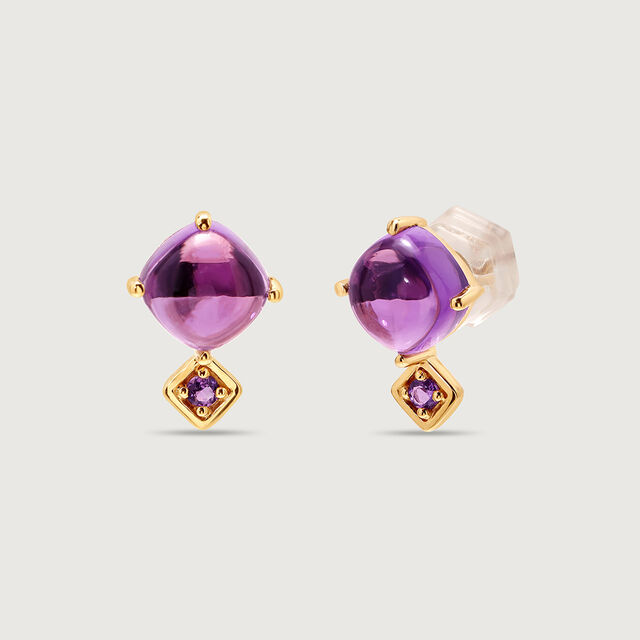Purple Haze 18KT Amethyst Stud Earrings 5