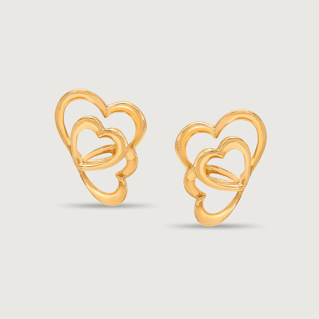 Cupid Edit Hearts Symphony 18KT Pure Gold Stud Earrings,,hi-res 3