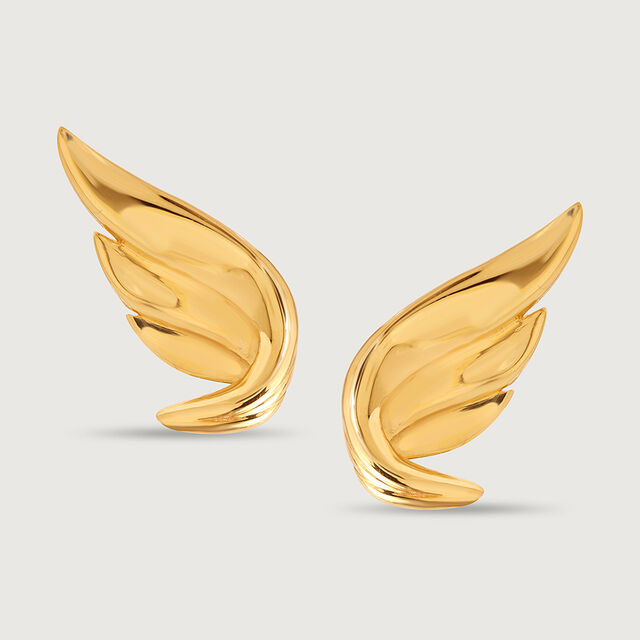 Whimsical Butterfly 18KT Pure Gold Stud Earrings,,hi-res 3