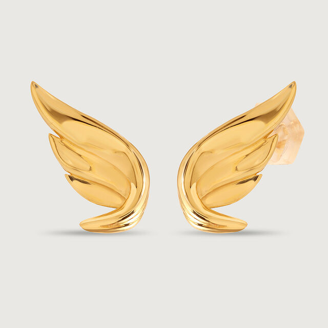 Whimsical Butterfly 18KT Pure Gold Stud Earrings,,hi-res 4