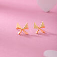 Mystic Butterfly 18KT Pure Gold Stud Earring,,hi-res 