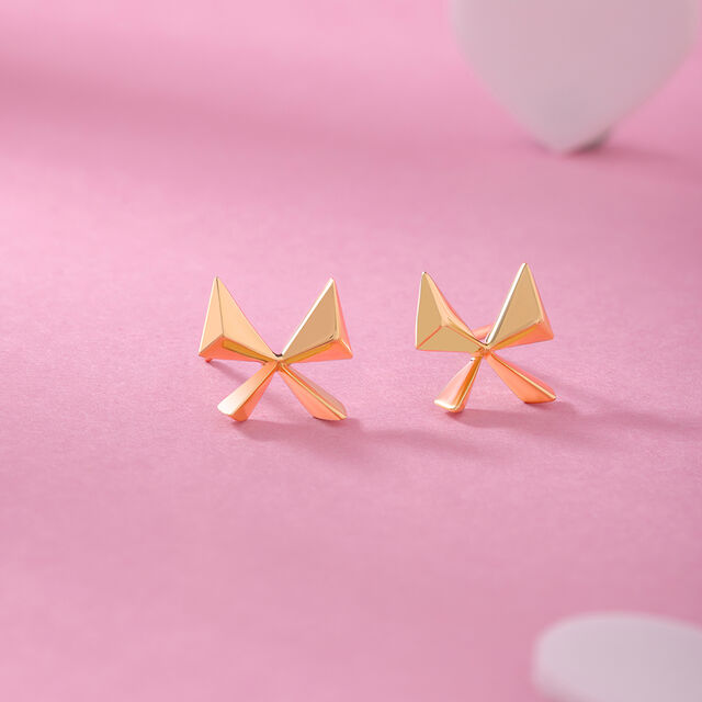 Mystic Butterfly 18KT Pure Gold Stud Earring,,hi-res 