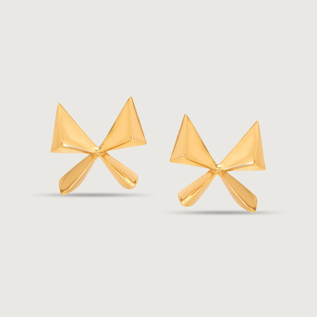 Mystic Butterfly 18KT Pure Gold Stud Earring,,hi-res 3