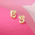 Chic Heart 18KT Pure Gold Stud Earring,,hi-res 