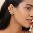 Valentine's Veil 18KT Gold & Pink Garnet Stud Earring 2