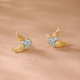 Cupid Edit Wings 18KT  Gold & Diamond Stud Earrings 