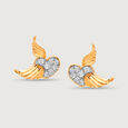 Cupid Edit Wings 18KT  Gold & Diamond Stud Earrings 3