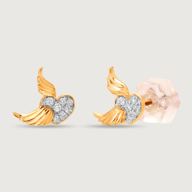 Cupid Edit Wings 18KT  Gold & Diamond Stud Earrings 4