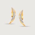 Wings of Cupid 18KT Pure Gold & Diamond Stud Earrings,,hi-res 3