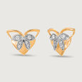 Ballet of Heart 18KT Pure Gold & Diamond Stud Earrings,,hi-res 5