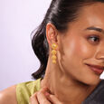 Enchanting Warli 22KT Gold Drop Earrings 2