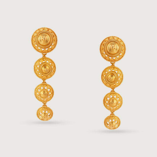 Enchanting Warli 22KT Gold Drop Earrings 3