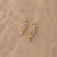 Dewdrop Cascade 18 Kt Gold & Diamond Drop Earrings 