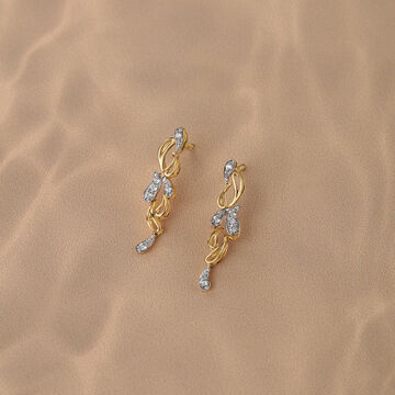Dewdrop Cascade 18 Kt Gold & Diamond Drop Earrings