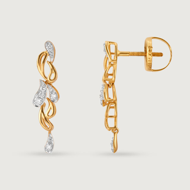 Dewdrop Cascade 18 Kt Gold & Diamond Drop Earrings 4