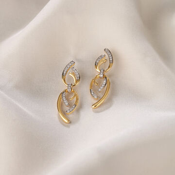 Allure Link 18 Kt Gold & Diamond Drop Earrings